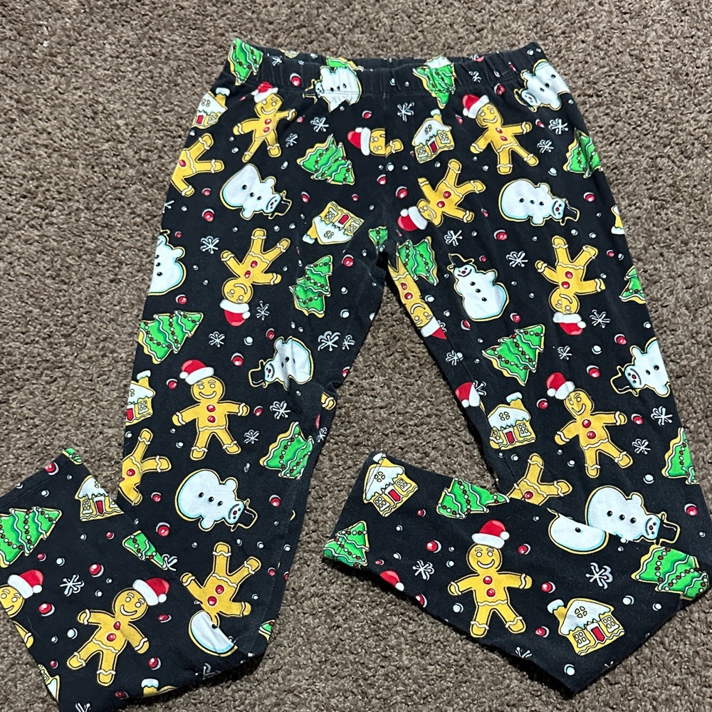 No Boundaries Gingerbread Cookie Holiday All Over Print Leggings Size Medium